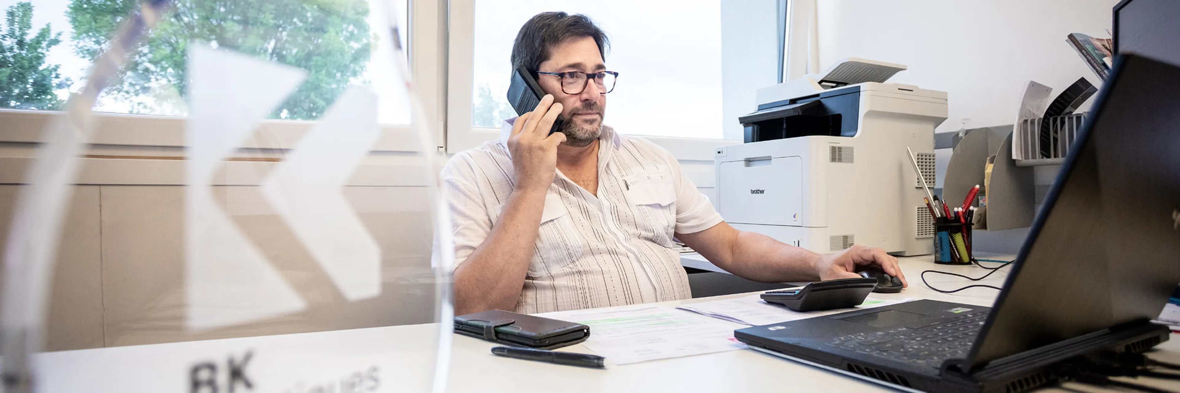 Lionel Gasser au téléphone